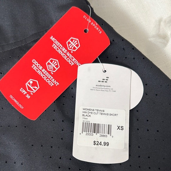 bcg Black Women's Tennis Skort with Perforated Detail - Picture 2 of 7